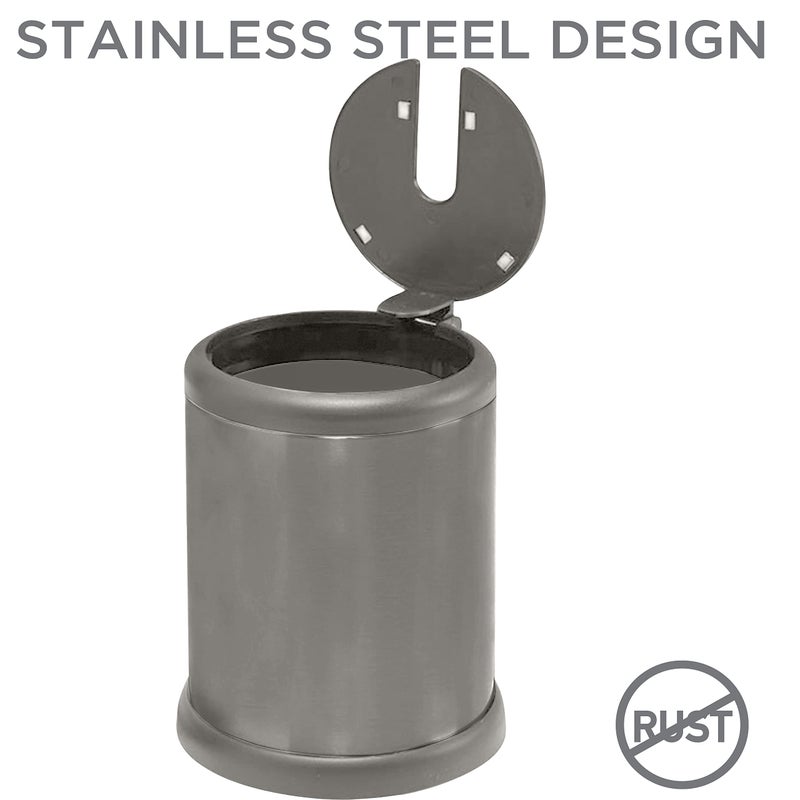 Bath Bliss Toilet Brush and Holder | Self Closing Lid | 360 Degree Brush Head | Bathroom Cleaning | Compact Size | Storage and Organization | Matte Grey - Image 4